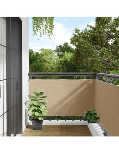 Paravento da Balcone Beige 75x300 cm in Tessuto Oxford