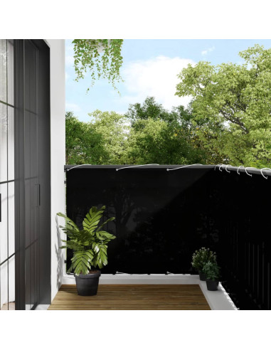 Paravento da Balcone Nero 120x1000 cm 100% Poliestere Oxford
