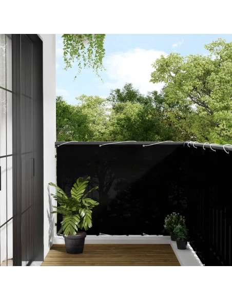 Paravento da Balcone Nero 120x1000 cm 100% Poliestere Oxford