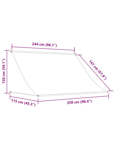 Tenda da Sole Retrattile 250x150 cm Arancione e Marrone