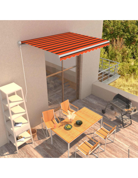 Tenda da Sole Retrattile Manuale 300x250 cm Arancione e Marrone