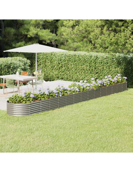 Letto Giardino Acciaio Zincato 620x80x36cm Argento