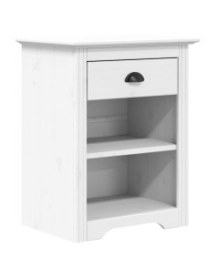 Comodino BODO 53x38,5x67 cm in Legno Massello di Pino Bianco 2