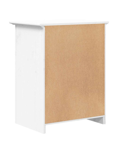 Comodino BODO 53x38,5x67 cm in Legno Massello di Pino Bianco