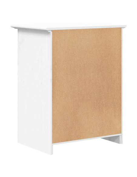 Comodino BODO 53x38,5x67 cm in Legno Massello di Pino Bianco