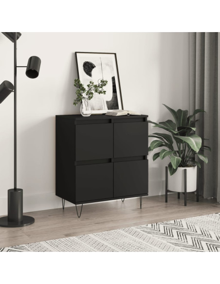 Credenza Nero 60x35x70 cm in Legno Multistrato