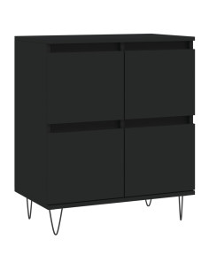 Credenza Nero 60x35x70 cm in Legno Multistrato 2