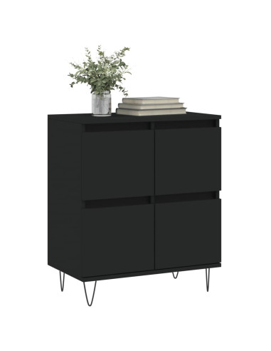 Credenza Nero 60x35x70 cm in Legno Multistrato
