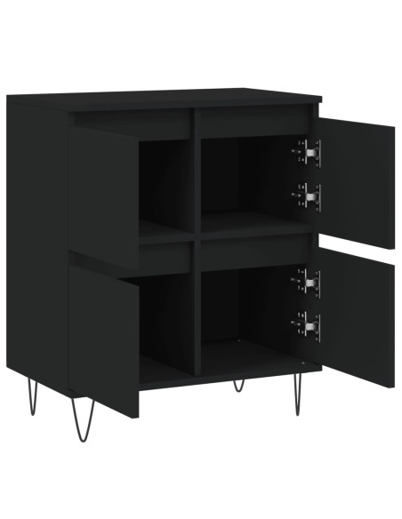 Credenza Nero 60x35x70 cm in Legno Multistrato