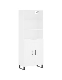 Credenza Bianca 69,5x34x180 cm in Legno Multistrato 2