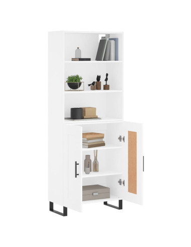 Credenza Bianca 69,5x34x180 cm in Legno Multistrato