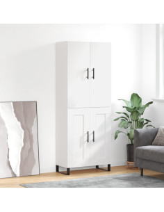 Credenza Bianca 69,5x34x180 cm in Legno Multistrato