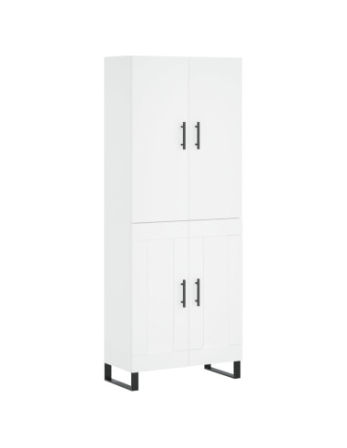 Credenza Bianca 69,5x34x180 cm in Legno Multistrato