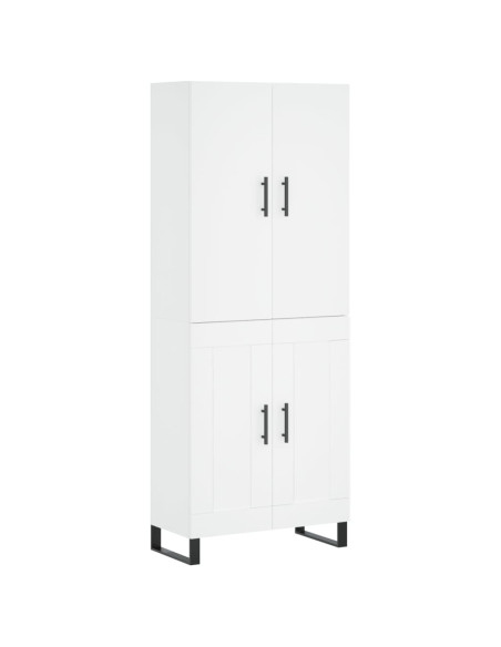 Credenza Bianca 69,5x34x180 cm in Legno Multistrato