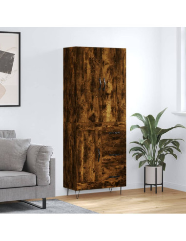 Credenza Rovere Fumo  69,5x34x180 cm in Legno Multistrato