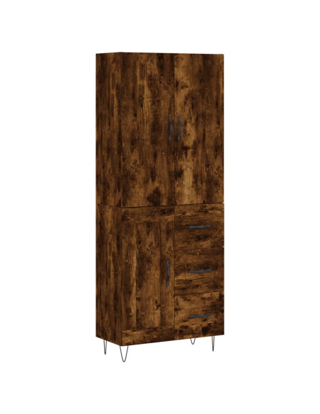 Credenza Rovere Fumo  69,5x34x180 cm in Legno Multistrato