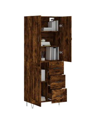 Credenza Rovere Fumo  69,5x34x180 cm in Legno Multistrato