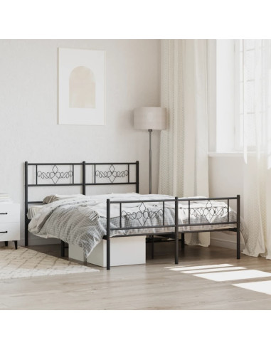 Giroletto senza Materaso con Pediera in Metallo Nero 160x200 cm