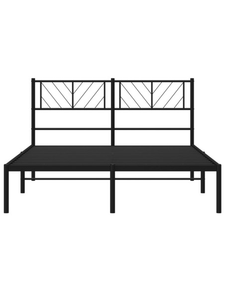 Giroletto con Testiera in Metallo Nero 140x190 cm