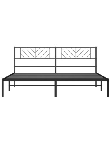 Giroletto con Testiera in Metallo Nero 200x200 cm