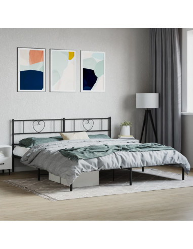 Giroletto con Testiera in Metallo Nero 200x200 cm