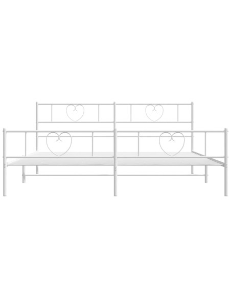 Giroletto con Testiera e Pediera Metallo Bianco 180x200 cm