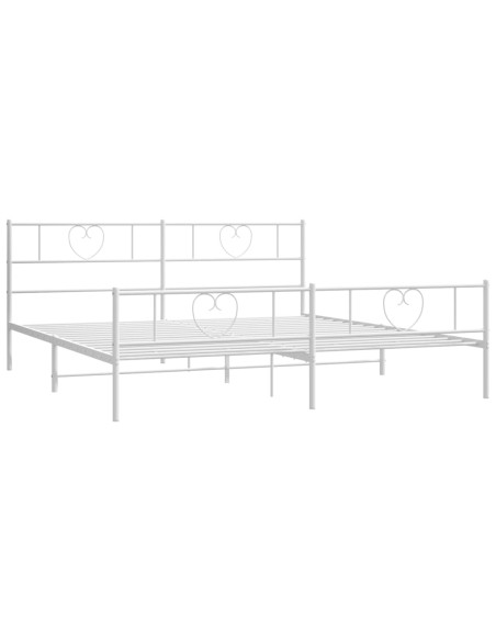 Giroletto con Testiera e Pediera Metallo Bianco 180x200 cm