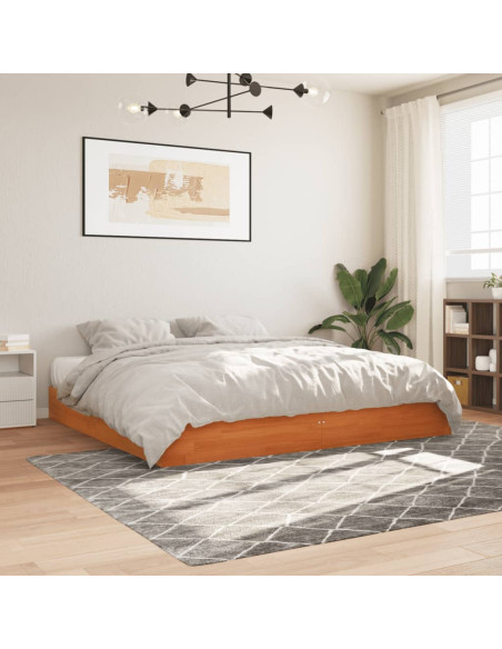 Giroletto senza Materasso Marrone Cera 200x200 cm Legno di Pino