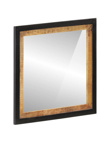 Specchio da Bagno 55x1x60 cm in Vetro e Legno Massello di Mango