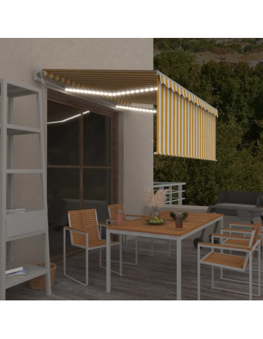 Tenda Automatica Sensore e Parasole 3,5x2,5 m Gialla e Bianca