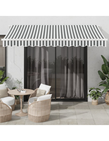 Tenda Retrattile Automatica LED Antracite e Bianco 350x250 cm