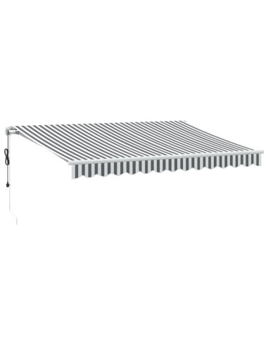 Tenda Retrattile Automatica LED Antracite e Bianco 350x250 cm