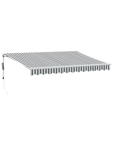 Tenda Retrattile Automatica LED Antracite e Bianco 350x250 cm