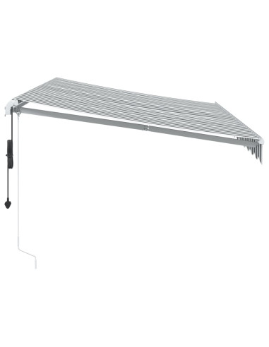 Tenda Retrattile Automatica LED Antracite e Bianco 350x250 cm