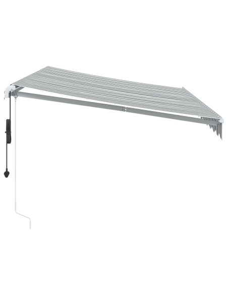 Tenda Retrattile Automatica LED Antracite e Bianco 350x250 cm