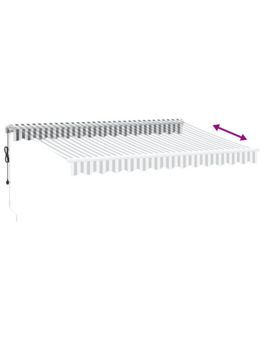 Tenda Retrattile Automatica LED Antracite e Bianco 350x250 cm