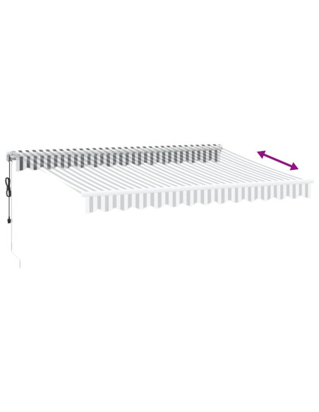 Tenda Retrattile Automatica LED Antracite e Bianco 350x250 cm