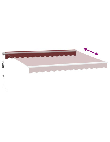 Tenda da Sole Retrattile Automatica con LED Bordò 350x250 cm