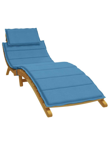 Cuscino per Lettino Prendisole Blu Mélange 186x58x4cm Tessuto