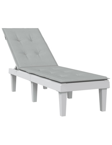 Cuscino per Sdraio Grigio Chiaro Mélange (75+105)x50x3 Tessuto