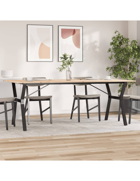 Tavolo da Pranzo Telaio a Y 200x100x75 cm Legno Pino e Acciaio