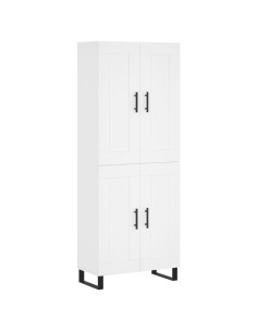 Credenza Bianca 69,5x34x180 cm in Legno Multistrato 2