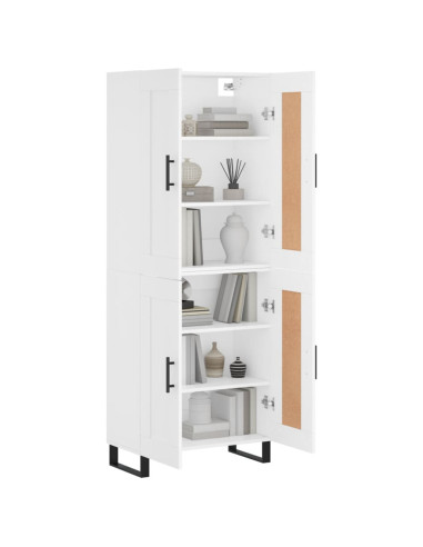 Credenza Bianca 69,5x34x180 cm in Legno Multistrato