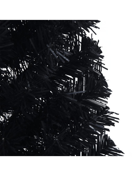 Albero di Natale Artificiale a Metà con Base Nero 120 cm PVC