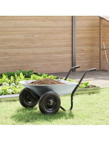 Carriole Argento e Nero 124 x 73 x 65 cm Acciaio