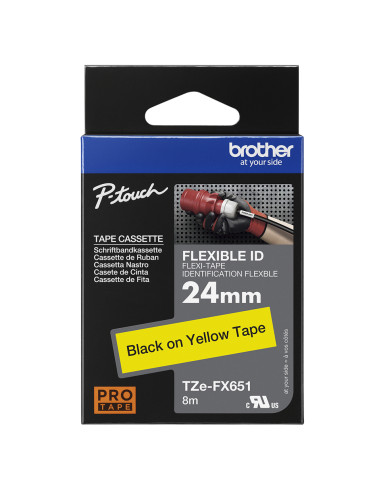 Brother TZE-FX651 nastro per etichettatrice Nero su giallo TZ