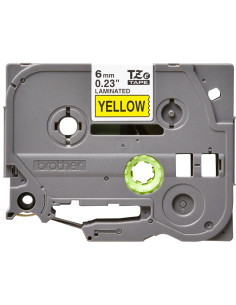 Brother TZE-611 nastro per etichettatrice Nero su giallo 2
