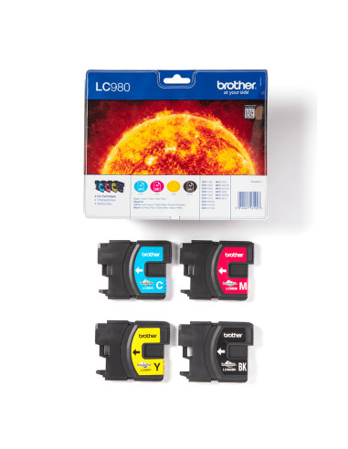 Brother LC980VALBP cartuccia d'inchiostro 4 pz Originale Nero, Ciano, Magenta, Giallo
