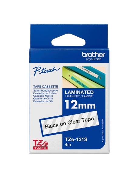 Brother TZE131S nastro per etichettatrice Nero trasparente TZe