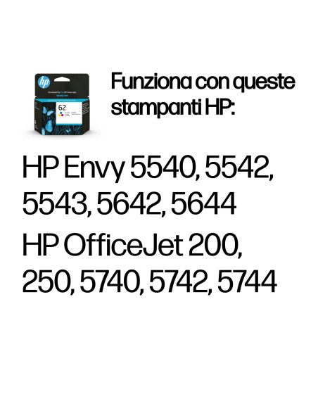 HP Cartuccia originale inchiostro tricromia 62